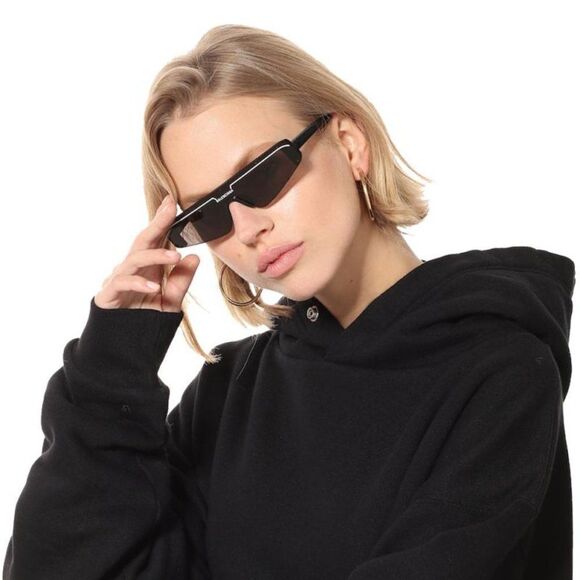 NEW Balenciaga BB0003S 001 Extreme Black Gray Irregular Unisex Sunglasses - Picture 8 of 11